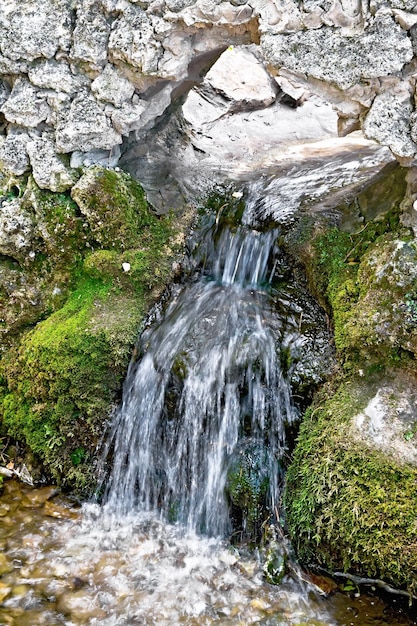 Spring equipped from stone gutter