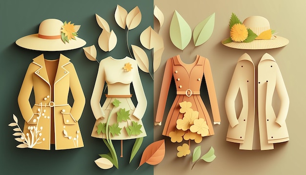 Spring fashion illustration of seasonal cloth festival Generative AI