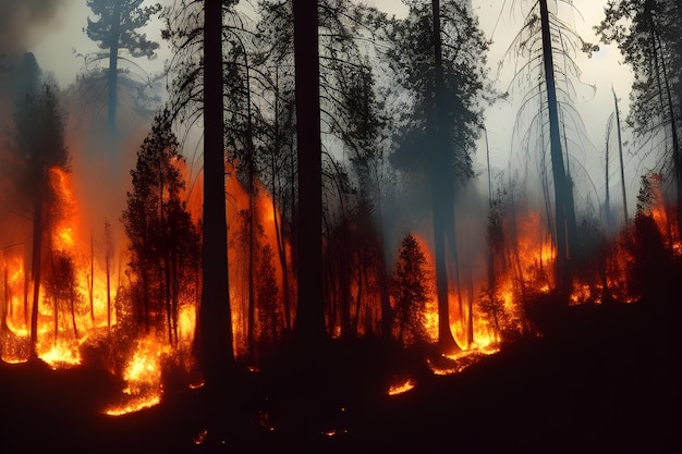 Spring fires creepy shots burning trees and grass