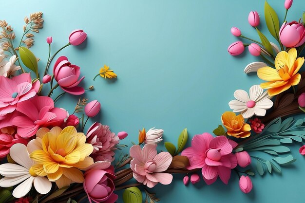 Spring floral background with empty space