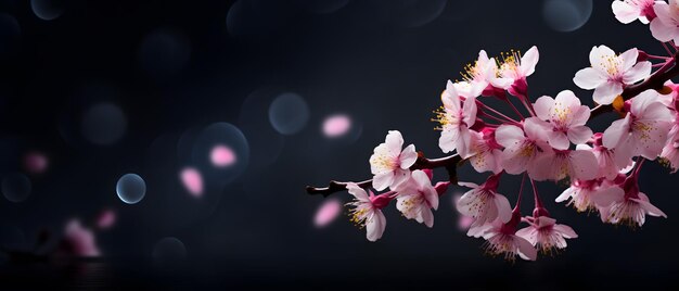 Spring flower banner panorama Pink beautiful bloom