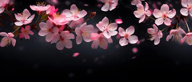 Spring flower banner panorama Pink beautiful bloom