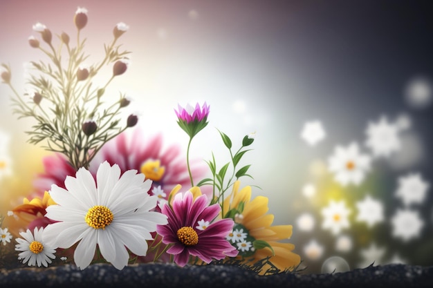 Spring Flower Natural Background Illustration AI Generative