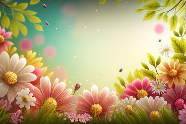 Spring Flower Natural Background Illustration AI Generative