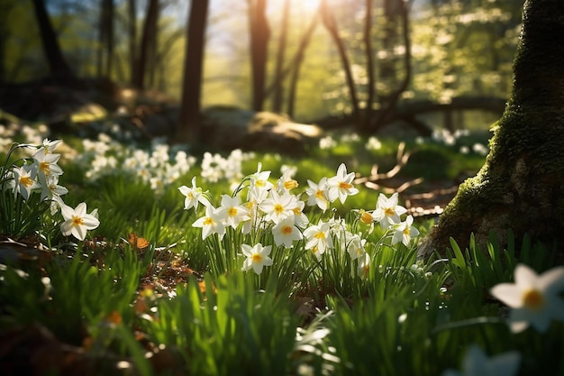 spring flowers in the forest