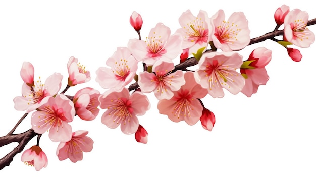 Spring flowers isolated on white with clipping path