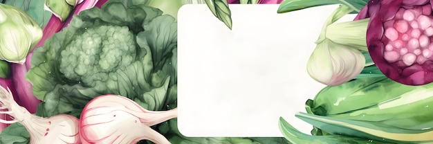 Spring greens and vegetables banner copy space