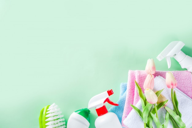 Spring home cleaning and housekeeping concept