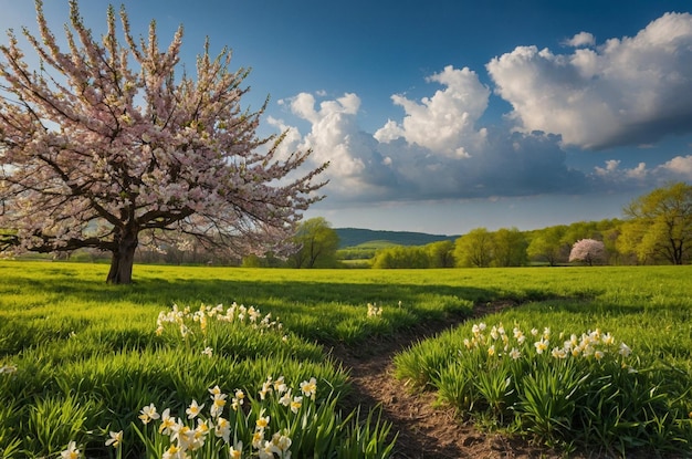 Photo spring landscape background