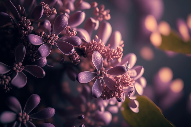 Spring lilac violet flowers abstract soft floral background