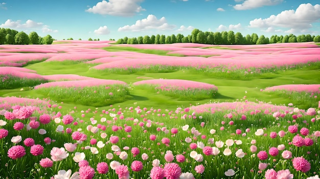 Spring Meadow fun background 3d wallpaper