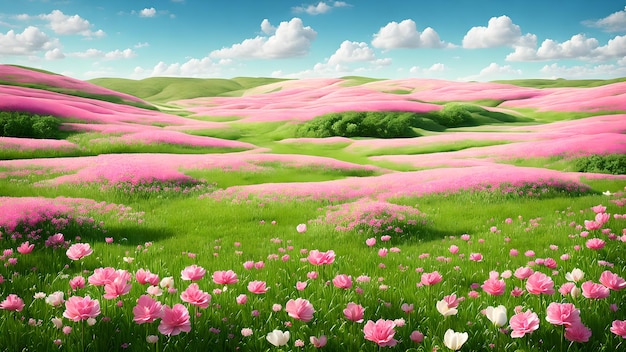 Spring Meadow fun background 3d wallpaper