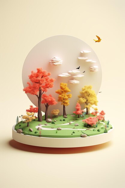 Photo spring minimalist diorama