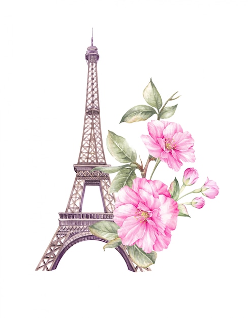 Spring paris illustration.