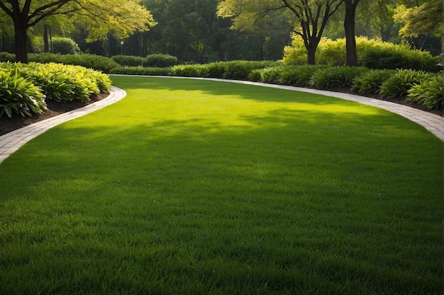 Spring park freshly cut lawn vertical frame background or wallpaper idea