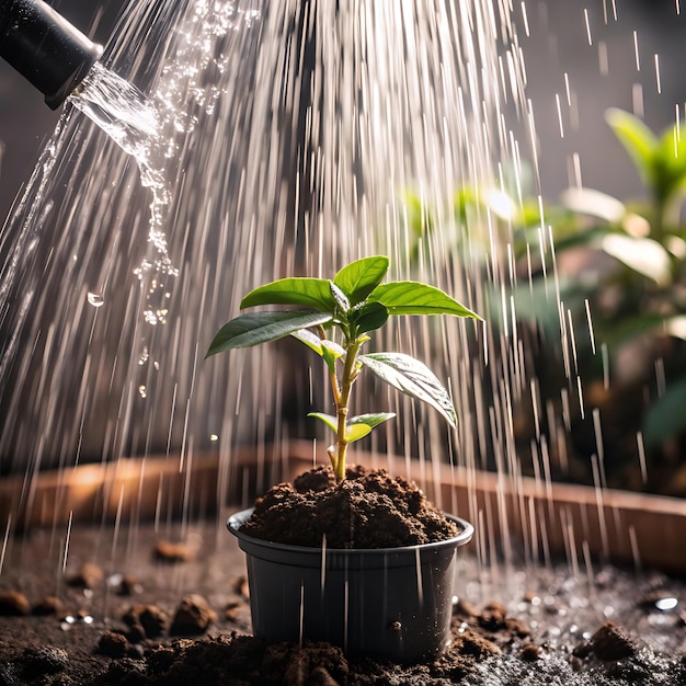 Spring Rain Gentle rain showers nurturing the growth of plants