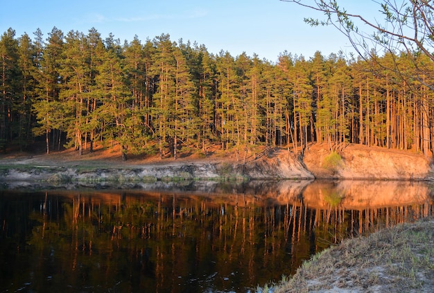 Spring river in the Ryazan region of Russia