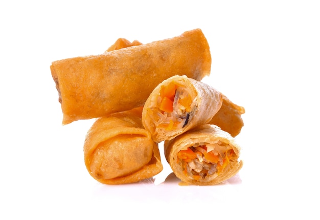 Spring rolls on white