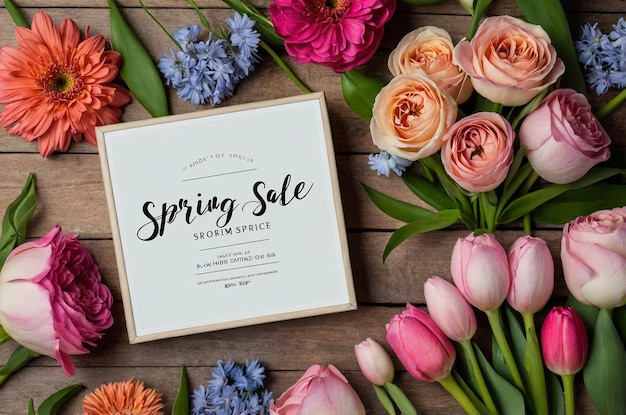 Spring sale ads with flowers