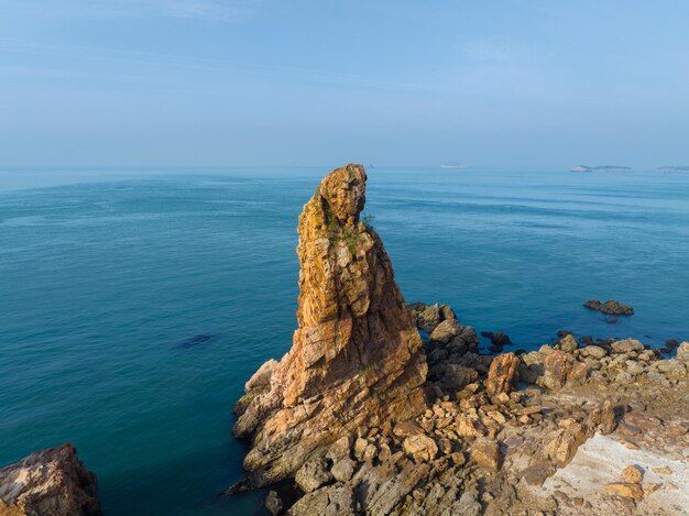 Spring seaside scenery of Binhai Road in Dalian Liaoning province China