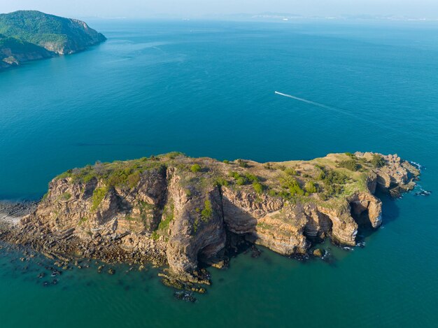 Spring seaside scenery of Binhai Road in Dalian Liaoning province China