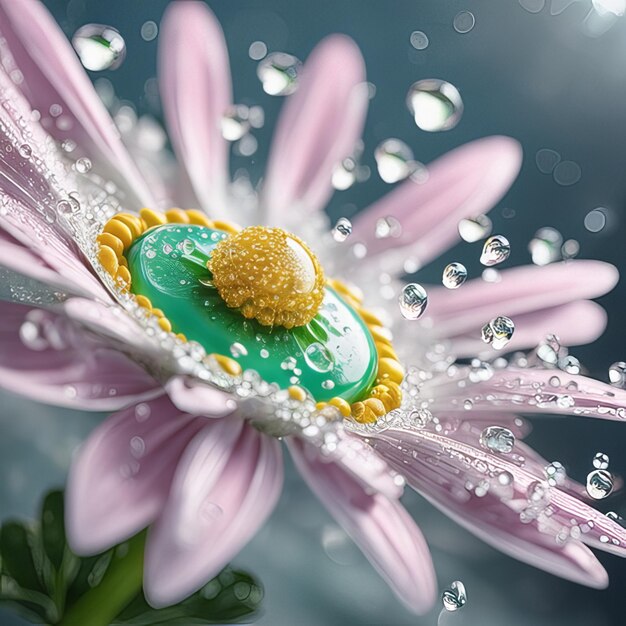 Photo spring and summer daisy flowers with water drops