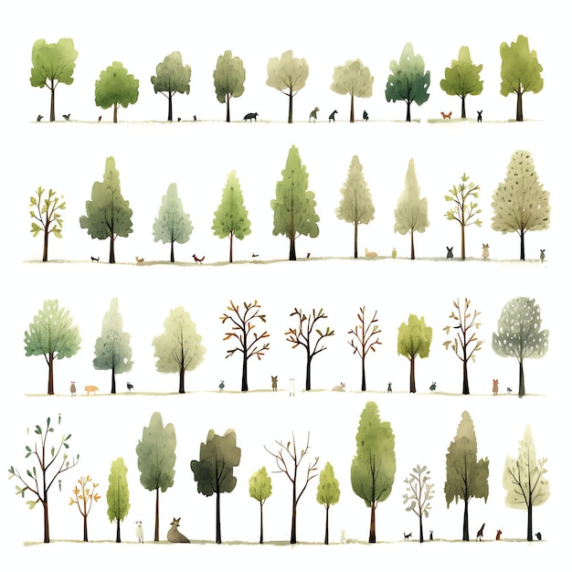 Spring tree sprite sheet