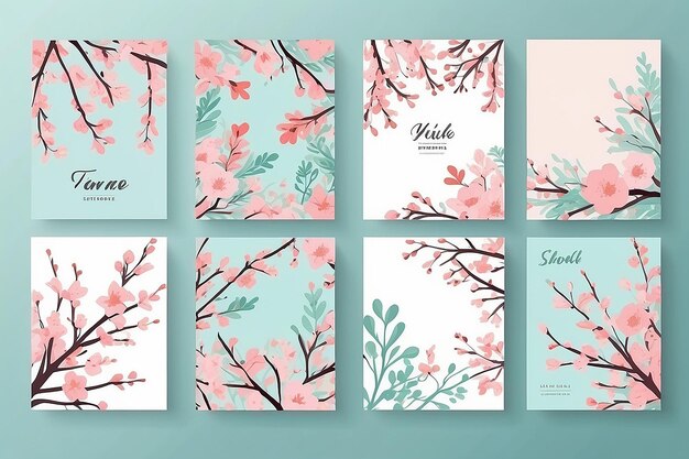 Photo spring trendy backgrounds with blooming branches and pink flowers