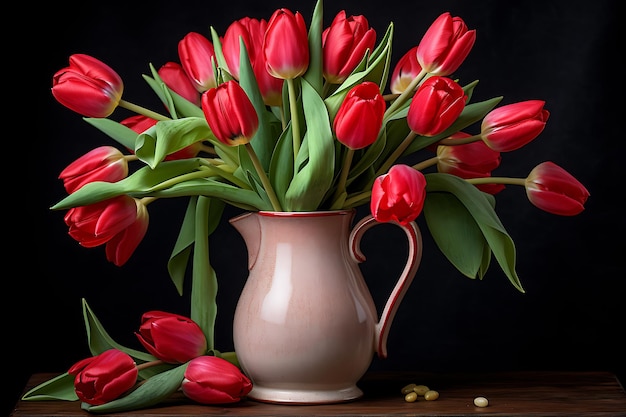 Spring tulips are pleasing to the eye and create a good mood