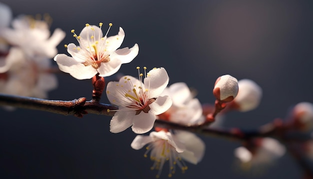 Springtime blossoms with fresh flowers nature beauty in a single petal generated by artificial intelligence