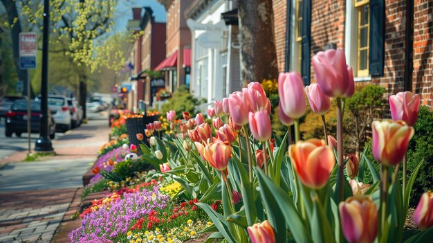 Springtime Stroll Through a Quaint Town