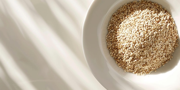 Photo sprinkle sesame seeds over asian dishes