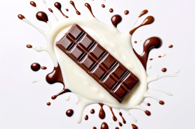 sprinkles of dark chocolate in white milk