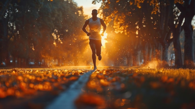 Sprinter leaving starting blocks on the running track Sport