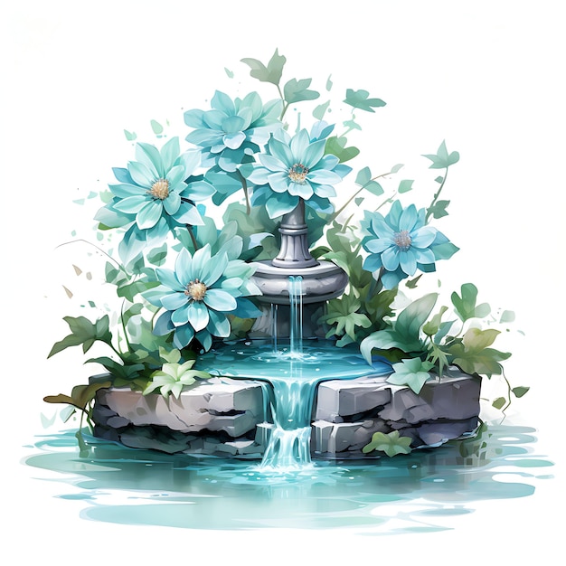 Sprites Spring Spring Blossoms and Sparkling Waters Stone Fo Cozy Watercolor Of Nature Decorative