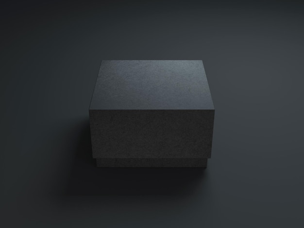 Square Black Box Mockup. 3d rendering