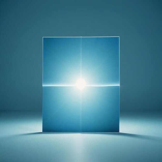 Photo a square box with a blue square on the bottom