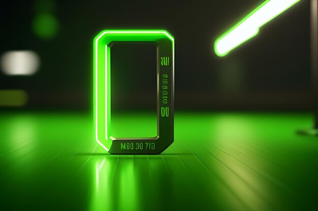 a square box with a green neon light that says quot x6 quot