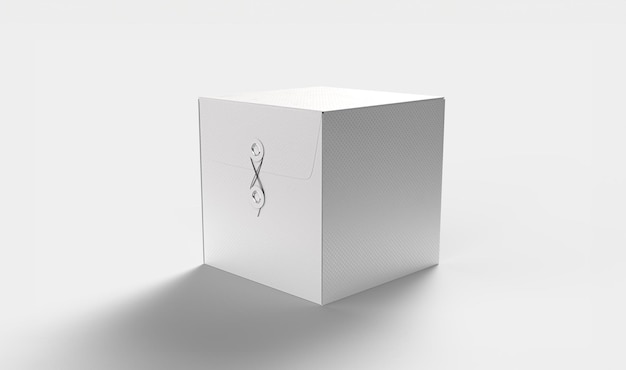 Photo square box with white closing line on white backdrop