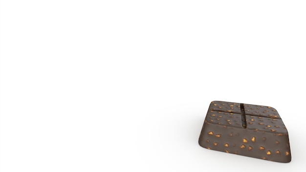 Square chocolate isolated on white background