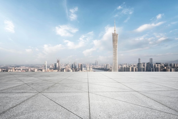 Square and city buildings landscape skyline