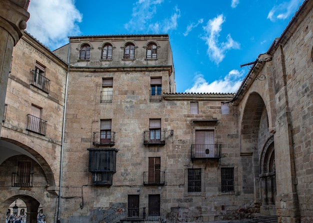 Square of Corrillo and entrance of the church of San Martin in the historic centre of Salamanca UNESCO World Heritage Site