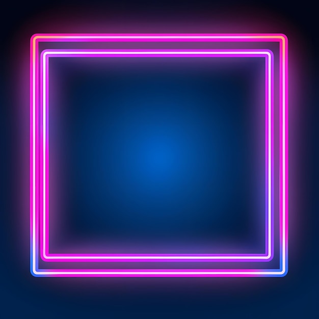 square frame neon picture frame blank empty for background pretty backdrop