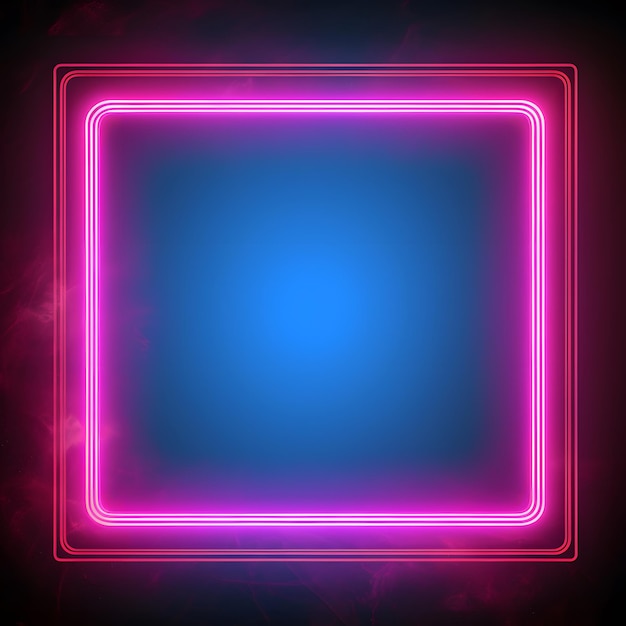 square frame neon picture frame blank empty for background pretty backdrop