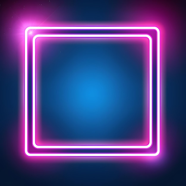 square frame neon picture frame blank empty for background pretty backdrop