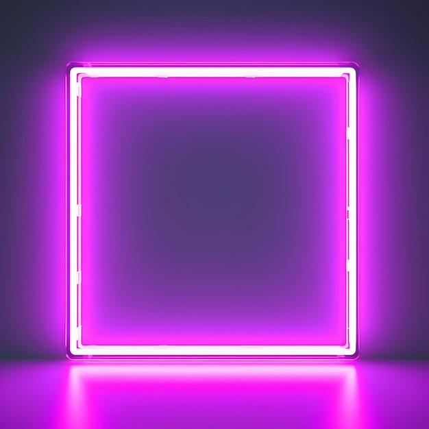 square frame neon picture frame blank empty for background pretty backdrop