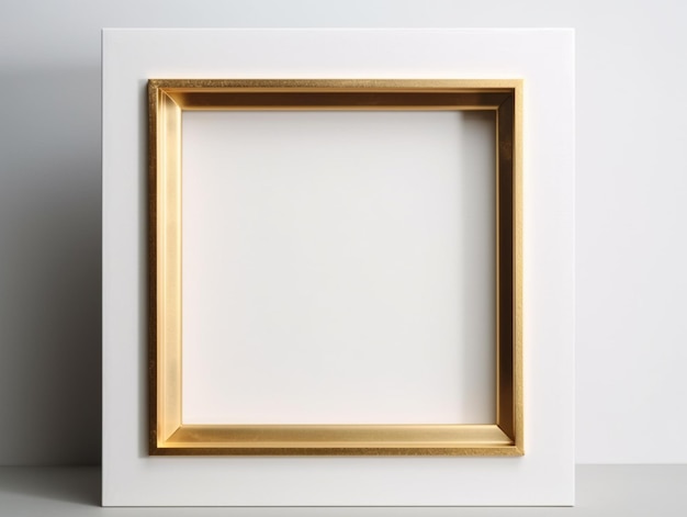 A square frame with a white background and the word art on it.