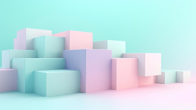 Square shaped Pastel color background generative AI