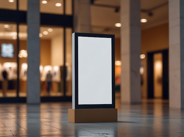 a square tablet with a blank screen on it is on a tile floor