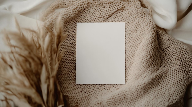 Photo a square of white material with a square on it